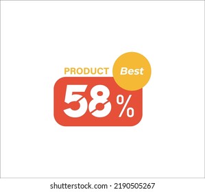 58% Best Product banner tag product label vector art illustration Isolated on White Background