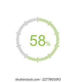 58% circle percentage diagrams, 58 Percentage ready to use for web design, infographic or business.