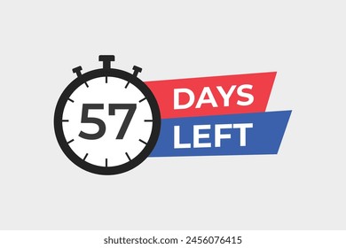 58 days to go countdown template. 58 day Countdown left days banner design. 58 Days left countdown timer
