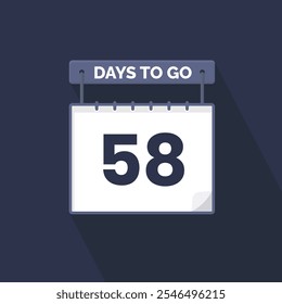 58 Days Left Countdown for sales promotion. 58 days left to go Promotional sales banner