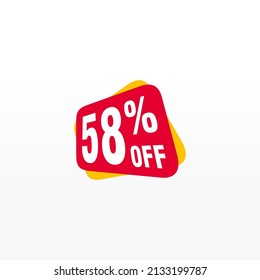 58 discount, Sales Vector badges for Labels, , Stickers, Banners, Tags, Web Stickers, New offer. Discount origami sign banner