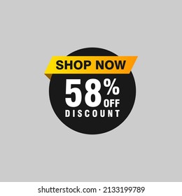58 discount, Sales Vector badges for Labels, , Stickers, Banners, Tags, Web Stickers, New offer. Discount origami sign banner