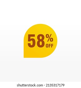 58 descuento, distintivos de vectores de venta para etiquetas, , pegatinas, banners, etiquetas, etiquetas, etiquetas web, nueva oferta. Banner de signo de origami de descuento