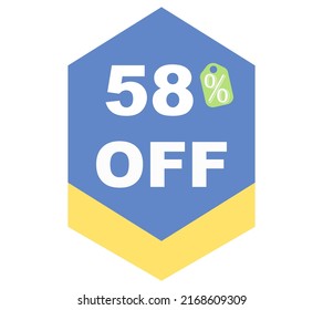 58% discount special limited offer vector illustration with blue background color and 

white font