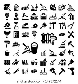 58 Elegant Construction And Repair Icons Set Created For Mobile, Web And Applications.