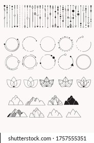 58 elements - set tribal geometric tattoo diy