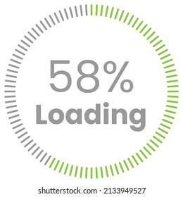 58% Loading. 58% circle diagrams Infographics vector, 58 Percentage ready to use for web design ux-ui