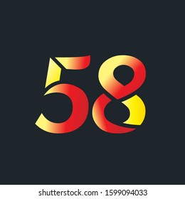 58 number logo gradient style letter design