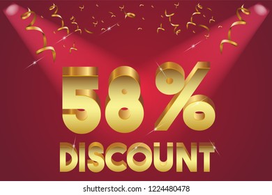 58% off discount promotion sale,  sale promo marketing.