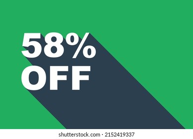 Up To 58% Off sticker on white background Special Offer sale, vector illustration