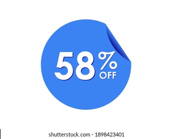 58% OFF Sticker, 58 percent discount Special Offer Price Label