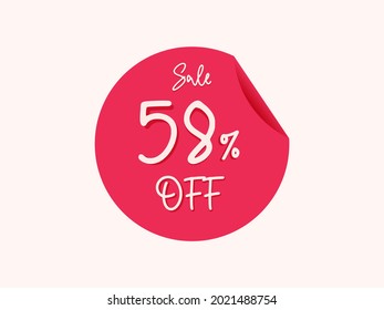 58 percent off sticker, 58% off sale of special offers