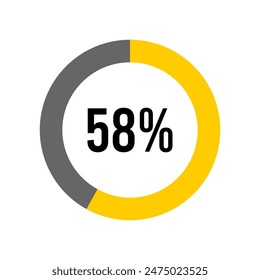 58% Prozent Diagrammmeter von Ready-to-Use für Webdesign, Benutzeroberfläche oder Infografik -