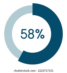 58 percent,circle percentage diagram vector illustration,infographic chart.