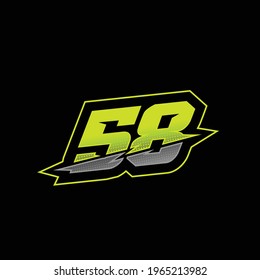 58 racing number design vector