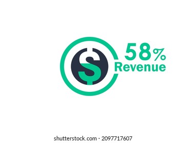 58% revenue design vector image