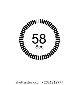 58 second timers Clocks, Timer 58 sec icon.