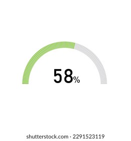 58% semicircle percentage diagrams, 58 Percentage ready to use for web design, infographic or business.