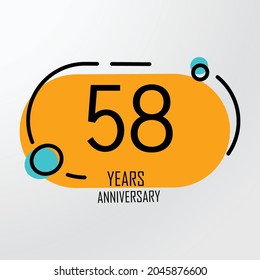 58 th anniversary event party. Vector illustration. numbers template for Celebrating.