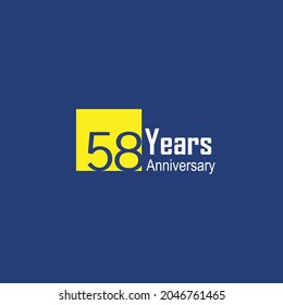 58 th anniversary event party. Vector illustration. numbers template for Celebrating.