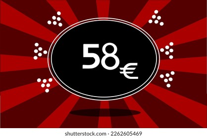 58 Є vector icon. fifty-eight euro symbol