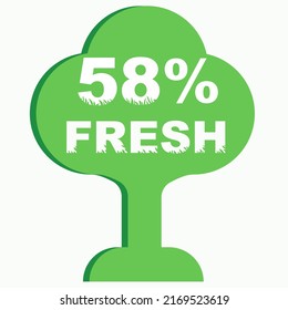 58% Vector Illustration of Fresh food everyday graphic label or sticker on white background, vector design illustration. Suitable for product label