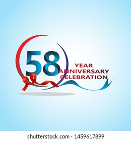58 Year Anniversary celebration Vector Template Design Illustration