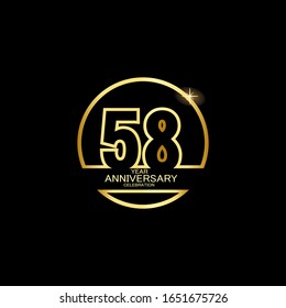 58 Year Anniversary celebration Vector Template Design Illustration