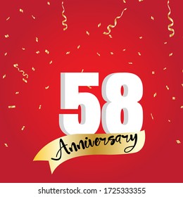 58 year anniversary celebration, vector design for celebrations, invitation cards and greeting cards