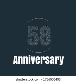 58 year anniversary celebration, vector design for celebrations, invitation cards and greeting cards