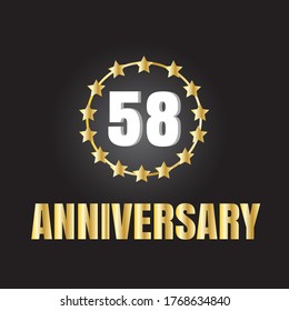 58 year anniversary celebration, vector design for celebrations, invitation cards and greeting cards