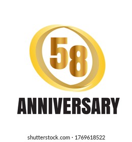 58 year anniversary celebration, vector design for celebrations, invitation cards and greeting cards