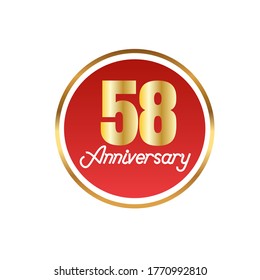 58 year anniversary celebration, vector design for celebrations, invitation cards and greeting cards