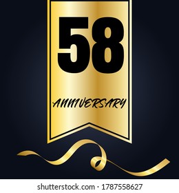 58 year anniversary celebration, vector design for celebrations, invitation cards and greeting cards