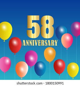 58 year anniversary celebration, vector design for celebrations, invitation cards and greeting cards