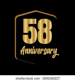 58 year anniversary celebration, vector design for celebrations, invitation cards and greeting cards