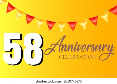 58 year anniversary celebration, vector design for celebrations, invitation cards and greeting cards