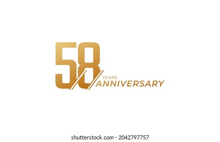 58 Year Anniversary Celebration Vector. Happy Anniversary Greeting Celebrates Template Design Illustration