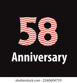 58 year anniversary celebration, vector design for celebrations, invitation cards and greeting cards