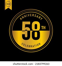 58 year anniversary design template. vector template illustration