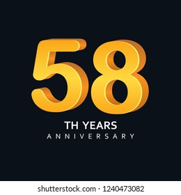 58 Year Anniversary Vector Template Design Illustration.