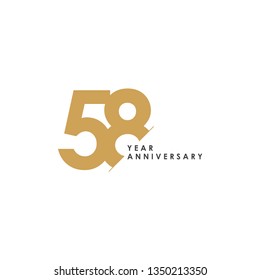 58 Year Anniversary Vector Template Design Illustration
