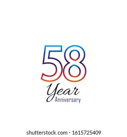 58 Year Anniversary Vector Template Design Illustration.