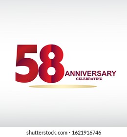 58 Year Anniversary Vector Template Design Illustration