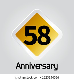 58 Year Anniversary Vector Template Design Illustration