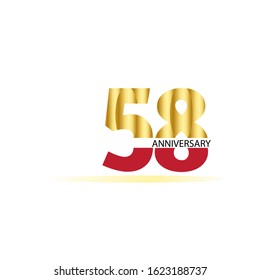 58 Year Anniversary Vector Template Design Illustration