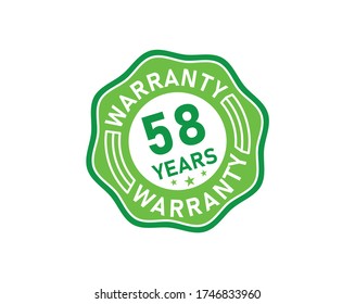 58 year warranty icon isolated on white background
