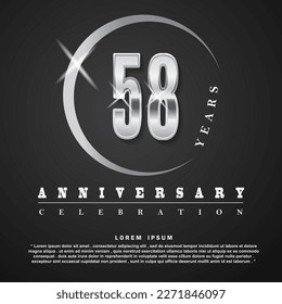 58 Years anniversary celebration 3d vector template design illustration