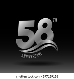 58 Years Anniversary Celebration Design logo