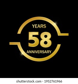 58 years anniversary celebration logo vector template design illustration